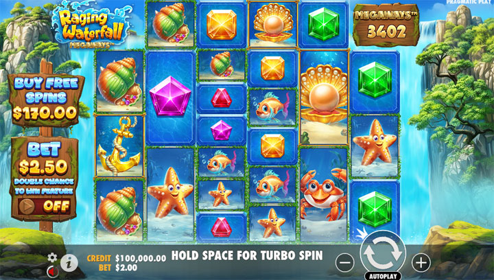 สล็อต Raging Waterfall Megaways